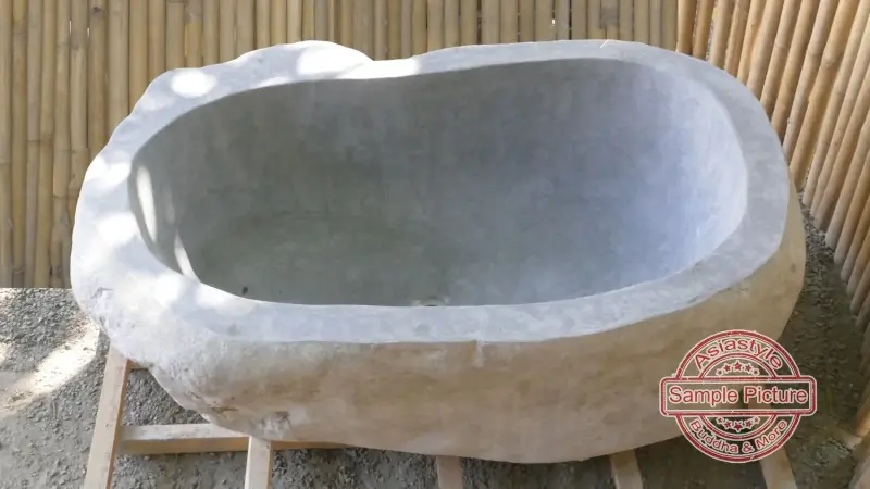 Product image 3 of the product “Basin from Riverstone, Natural surface, polished inside. Dia approx 111-120. Height 41-50 ”